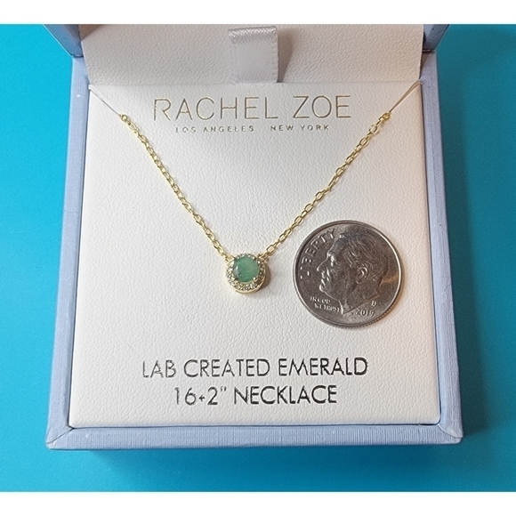 New Rachel Zoe Lab Created Emerald Necklace - Picture 6 of 6